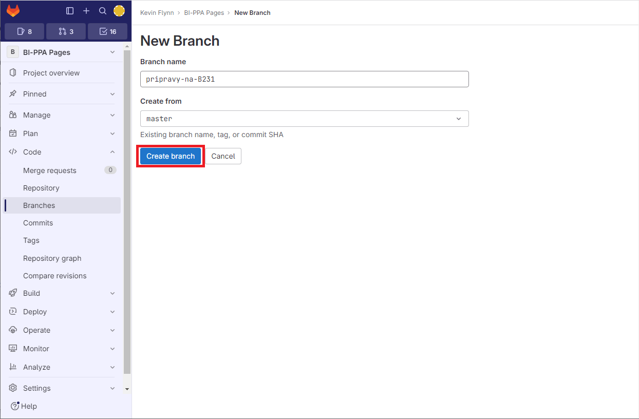 create branch 2 en