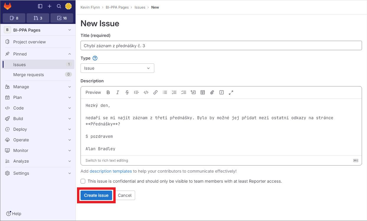 create issue 3 en
