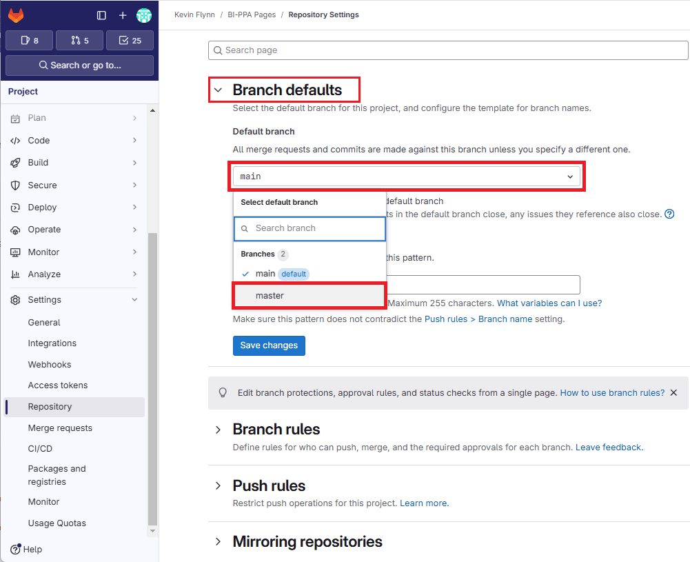 default branch 2 en